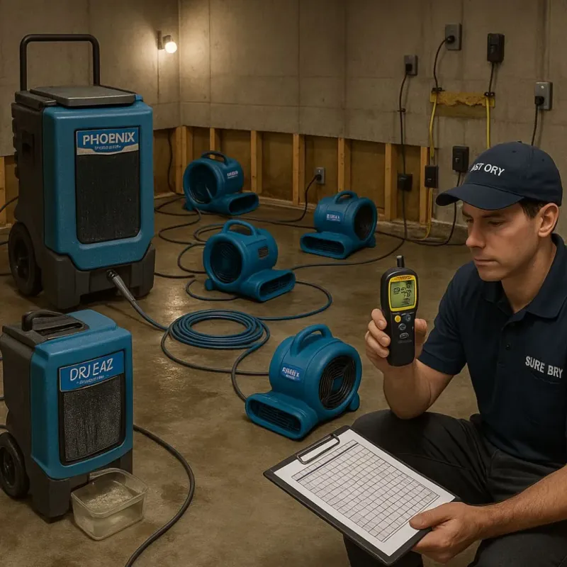 Structural Drying and Dehumidification process in Burney, CA